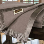 Creswick Woollen Mills 100% Australian Merino Wool Blanket – Soft Warm and Natural with Satin Binding, Breathable Luxury Bedding for All Seasons, (Flax, Full/Queen Size) - Image 2