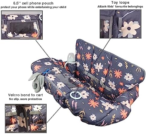 Shopping Cart Cover for Baby/Toddler, Cozy High Chair Cover, with Removable positioner, Dark Blue - Image 4