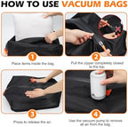 Fantictas Vacuum Travel Bags Kit (2 Pack) - 23L Waterproof & Tear Resistant Travel Compression Bags with Wireless Vacuum Pump for luggage & Backpacks, Space Saving Vacuum Storage Bags - Image 4