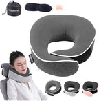 Memory Foam Travel Pillow,360° Support for Your Head,Neck,and Chin,Comfortable for Airlines,car,Office,Shcool and Home use,More Colors for Your Option (Dark Gray) by Unknown