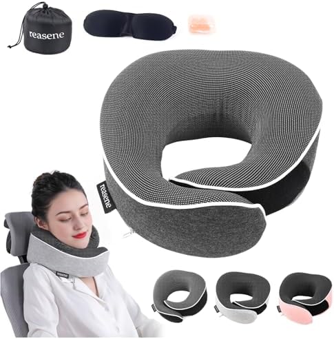 Memory Foam Travel Pillow,360° Support for Your Head,Neck,and Chin,Comfortable for Airlines,car,Office,Shcool and Home use,More Colors for Your Option (Dark Gray) by Unknown