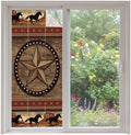 Window Privacy Film Frosted, Texas Star Rustic Non-Adhesive Static Cling Window Tint, Farmhouse Western Horse Wood Grain Insulated Windows Frosted Films for Living Room, 35.4 x 78.7 Inches by Unknown