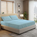 Pizuna 100% Cotton Queen Sheet Set 600 Thread Count Baby Blue by Pizuna