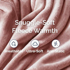 Fleece Blanket King Size - Ultra-Soft Flannel Fleece Blanket - Rose Pink - Image 3