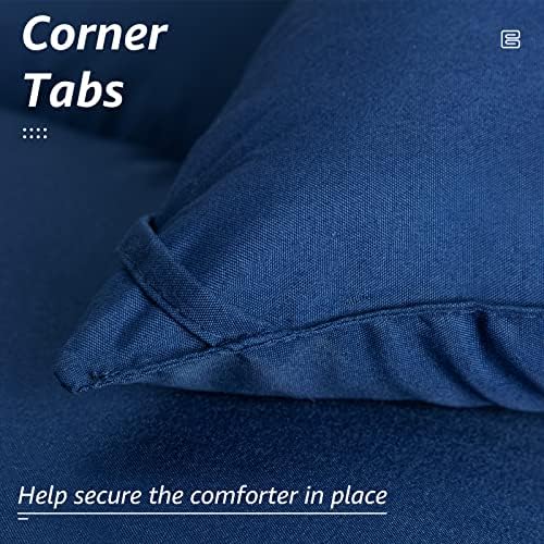 HYLEORY All Season Twin Size Bed Comforter - Cooling Down Alternative Quilted Duvet Insert with Corner Tabs - Winter Warm - Machine Washable - Navy Blue - Image 4