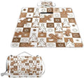 MNSRUU Picnic Blanket Waterproof Foldable, Gingerbread Men and Christmas Large Outdoor Picnic Beach Camping Blanket Travel Mat, Shoulder Strap Tote, Rectangle 57x59in by MNSRUU
