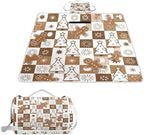MNSRUU Picnic Blanket Waterproof Foldable, Gingerbread Men and Christmas Large Outdoor Picnic Beach Camping Blanket Travel Mat, Shoulder Strap Tote, Rectangle 57x59in by MNSRUU