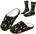 Jeiento Fuzzy Slippers and Sock Set Women's Warm Cozy Memory Foam House Shoes Soft Slip-on Slides by Jeiento