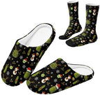 Jeiento Fuzzy Slippers and Sock Set Women's Warm Cozy Memory Foam House Shoes Soft Slip-on Slides by Jeiento