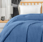 Utopia Bedding 100% Cotton Waffle Blanket King Size Wedgewood, 90x108 Inch - Image 6