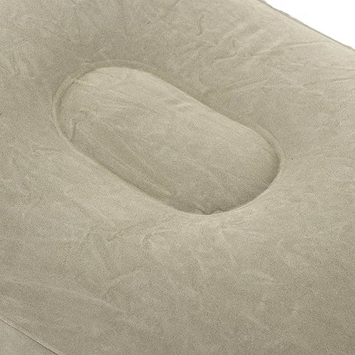 Inflatable Foot Rest Pillow, Portable Travel Foot Rest for Airplane Car Office Home, PVC Flocking Inflatable Footrest Cushion to Improve Circulation and Relieve Fatigue (Dark Gray) - Image 4