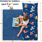 Toddler Sleeping Bag, Toddler Nap Mat with Pillow, Blue - Image 4
