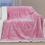 MACEVIA Sharpa Fleece Throw Blanket for Couch Fuzzy 3D Cheetah Blanket Thick Warm Reversible Cozy Comfy Super Soft Leopard Blanket for Bed Sofa 490GSM - Pink Leopard,50x60In - Image 2