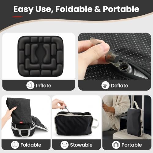 Airplane Seat Cushion, Inflatable & Portable Travel Cushion for Long Flight - Image 6
