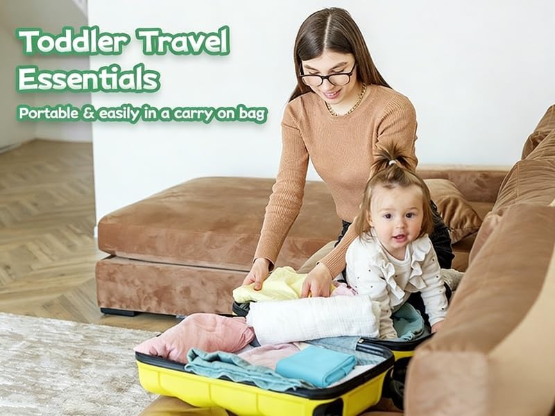 Large Light Blue Toddler Airplane Bed with Cloth Book, Portable Airplane Seat Extender Travel Bed for Kids, Soft Baby Plane Travel Essentials for Flying, Toddlers Long Flight Must Haves Footrest - Image 5