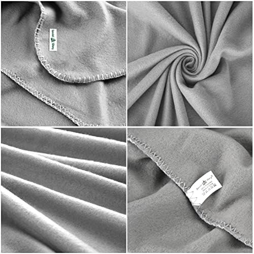Fleece Throw Blankets Bulk Fleece Blankets Solid Wholesale Lightweight Warm Soft for Pet Bed Sofa Couch Office Wedding Gifts Travel Seasons (Grey, Pack of 6-50x60 Inches) - Image 5