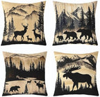 Feelyou Vintage Bear Throw Pillow Covers Reversible Decorative by Feelyou