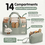 PeraBella Baby Diaper Caddy Organizer, Baby Basket Shower Gift, Portable Changing Table Basket, Postpartum Caddy & Tote Bag Pouch, Newborn Boy & Girl Nursery Essentials Registry, Car Diaper Organizer - Image 2