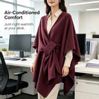 Fleece Drape Shawl Wrap for Women, Open Front Poncho Daily & Occasion Wear - Image 2