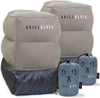 Travel Foot Rest - 2-Pack | Inflatable Foot Rest Pillow, Airplane Footrest for Flights, Car Seat Foot Rest, Airplane Bed for Toddler Airplane Travel Essentials Kids Travel Accessories by Unknown