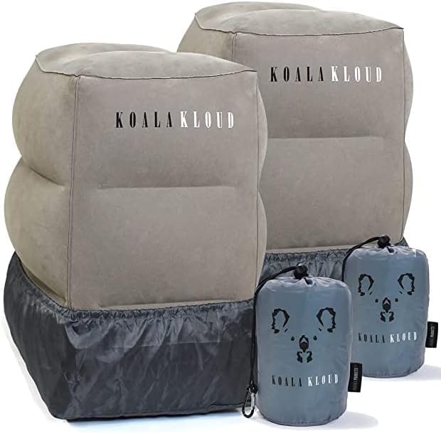 Travel Foot Rest - 2-Pack | Inflatable Foot Rest Pillow, Airplane Footrest for Flights, Car Seat Foot Rest, Airplane Bed for Toddler Airplane Travel Essentials Kids Travel Accessories by Unknown