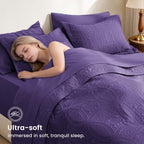 Love's cabin Queen Quilts Bedspreads, 7 Pieces Bed in a Bag, Deep Purple - Image 5