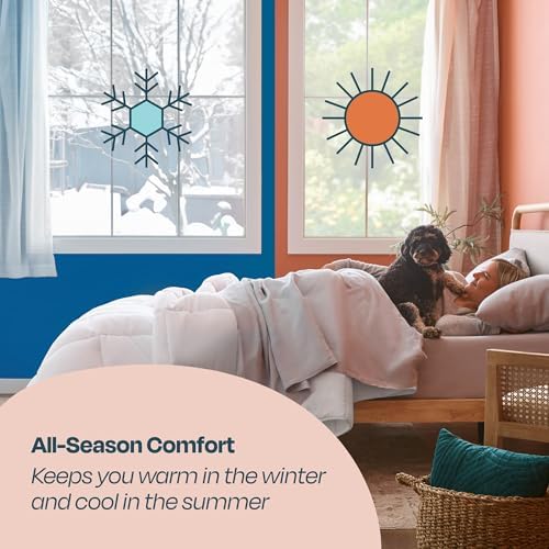 Linenspa All-Season Down Alternative Comforter, Duvet Insert, White, Twin - Image 2