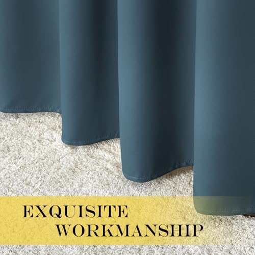NICETOWN Blackout Room Divider Curtains for Sliding Glass Doors 102 Inches Long 1 Panel, Extra Wide Curtains for Doorway Patio Bedroom Living Room (Smoky Blue, 80Wx102L, 1 Panel) - Image 4