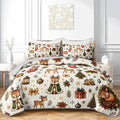 HOSIMA Christmas Deer Queen Quilt,Cute Holiday Bedspread for Room Decor. by HOSIMA