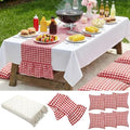 Lumina 14 Pcs Picnic Blanket Set, 91"x71" Woven Cotton Plaid Runner Covers by Unknown