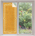 Window Privacy Film Frosted, Ginger Yellow Botanical Non-Adhesive Static Cling Window Tint, Vintage Florals Geometric Minimalist Insulated Windows Frosted Films for Living Room, 35.4 x 78.7 Inches by Unknown