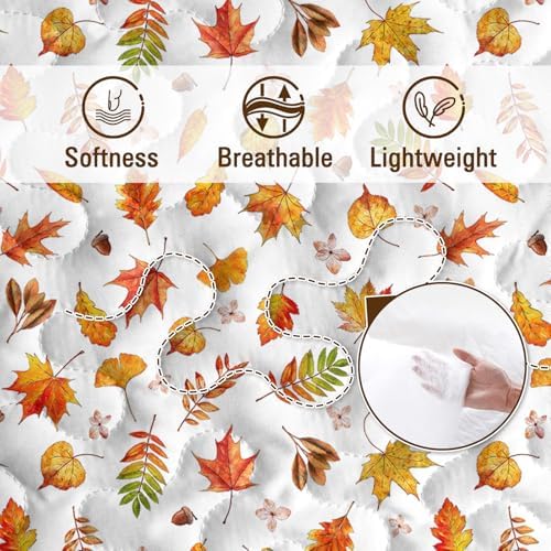 BlessLiving Quilts Queen Size Gradual Maple Leaves Halloween Fall Bedding - Image 5