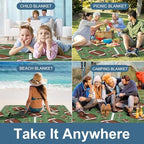 Waterproof Sandproof Picnic Mat Retro American Football Field Large Outdoor Picnic Blanket Family Camping Beach Blanket for Park - Image 5