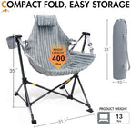 Portal Hammock Camping Chair,Adjustable Recline Backrest,Grey - Image 3