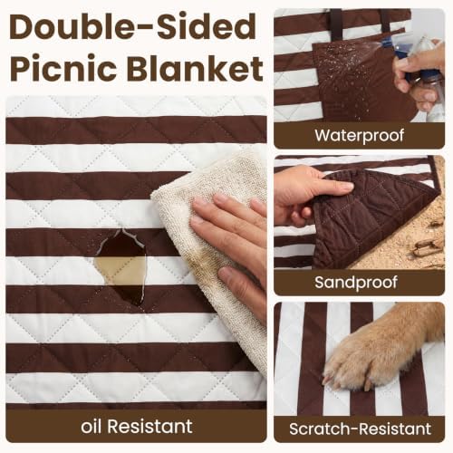 2-in-1 Waterproof Sandproof Beach Blanket&Tote Bag for Picnic Outdoor Park - Image 5