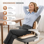 FLORICH 2 in1 Truck Seat Cushion and Lumbar Support Pillow Memory Foam Car Seat Cushion with Adjustable Strap for Truck Driver Long Drives, Fits Semi Truck Seat,Car,Office&Gaming Chair(Brown) - Image 6