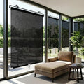 No Drill Blackout Roller Shades with Suction Cups, Portable Privacy Blinds for Indoor Windows, Temporary Pull Down Sun Shade Curtains for Home Office Cars Glass Door(18" Wx66 H) by Unknown