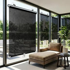 No Drill Blackout Roller Shades with Suction Cups, Portable Privacy Blinds for Indoor Windows, Temporary Pull Down Sun Shade Curtains for Home Office Cars Glass Door(20" Wx46 H) by Unknown