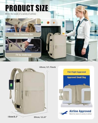 Vacuum Seal Travel Backpack with Air Pump Vacpack Waterproof Carry On Backpack for Travel Bag Women Men with Vacuum System Compression Airlines Approved Daypack Laptop Hiking Space Saver Bags Khaki - Image 5