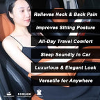 Neck & Back Support Pillow Set for Car & Office Chair - Prosperity & Luck Dreamcatcher - Orthopedic Lumbar & Cervical Pillow for Pain Relief &Posture Correction (Neck & Back Pillows (Cognac Brown)) - Image 6