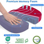 CushZone Memory Foam Seat Cushion for Office Hair, Car & Wheelchair, Red - Image 2