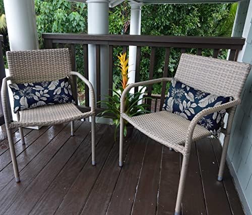 Indoor/Outdoor Polyester Fabric Lumbar Pillow Cover, All-Weather Waterproof Rectangular Cushion Case for Patio Furniture, 12 x 24 Set of 2 - Leaves-41 - Image 4