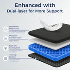 WISIMMALL Foldable Travel Seat Cushion, Comfort Foam & Gel, 16.7"x12.4" Large, Super Thick & Lightweight, Portable for Airplane/Car/Office/Wheelchair, Tailbone & Pressure Sore Relief - Image 5