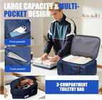suwasp Travel Backpack with Toiletry Bag Set for Women Men,Ryanair Backpack 40x30x20CM Airline Approved Personal Item Travel Bag, Carry On Backpack Fits 14 Inch Laptop, 180° Opening, Navy Blue - Image 2