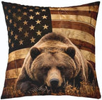 Feelyou Bear Deer Throw Pillow Covers Soft 16" x 16" - Image 2