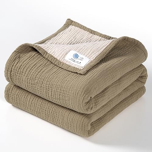 lulumoon Muslin Baby Blanket Neutral: Cotton Toddler Blanket for Daycare by Lulumoon