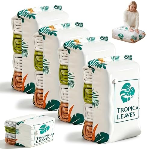 2026 New No‑Pump Vacuum Storage Bags, Large Cube Vacuum Seal Bags, Large Storage Compression Bags, Heavy-Duty Press & Seal For Clothes Press & seal, Perfect for bulky bedding (4) by Juvhot