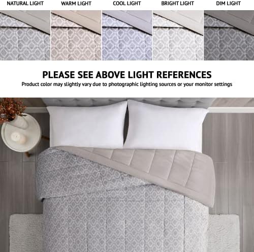 Madison Park Windom Down Alternative Blanket, Premium 3M Scotchgard Moisture Wicking Treatment, Lightweight and Soft Bed Cover For All Season, Diamond Dark Grey Full/Queen - Image 2