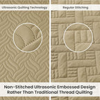 Love's cabin Oversized King Quilt Set, Soft Bedspread Comforter, Camel - Image 3