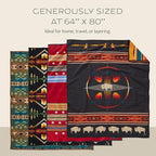 Pendleton Jacquard Napped Throw Blanket 64" x 80" - Wool Cotton, Reversible - Image 5